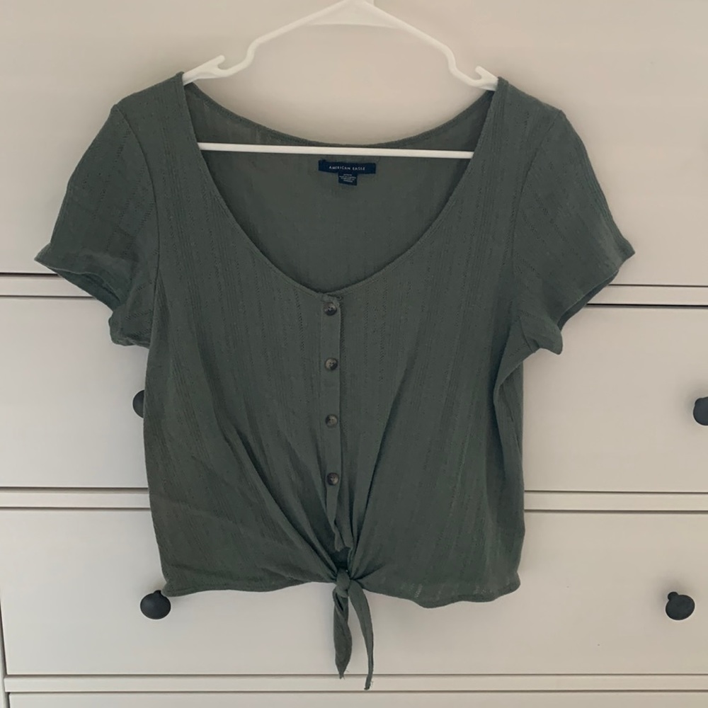 American Eagle tie-front top